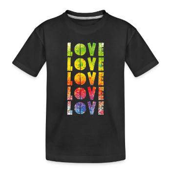 LOVE - Kids' Premium Organic T-Shirt - black - Front
