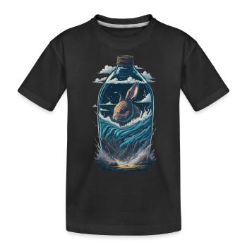 Rabbit Rabbit Bottle - Kids' Premium Organic T-Shirt - black - Front