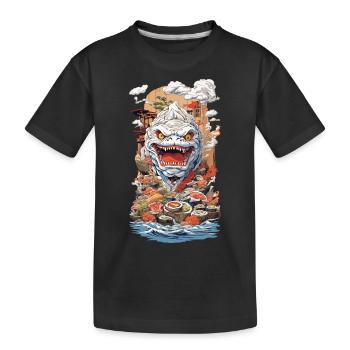 Sushi Sea Monster Manga Art Fusion - Kids' Premium Organic T-Shirt - black - Front