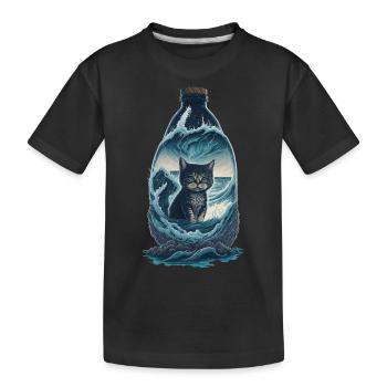 Bouteille de chat - T-shirt bio Premium Enfant - noir - Devant
