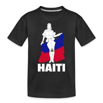 Haiti Haitian Flagge Frau Prinzessin I Geschenk - Kinder Premium Bio T-Shirt - Schwarz - Vorne