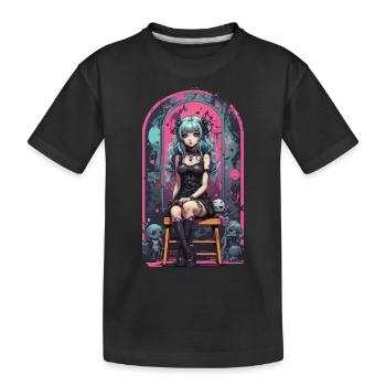 Pastel Goth Anime Kawaii E-Girl Style urbain - T-shirt bio Premium Enfant - noir - Devant