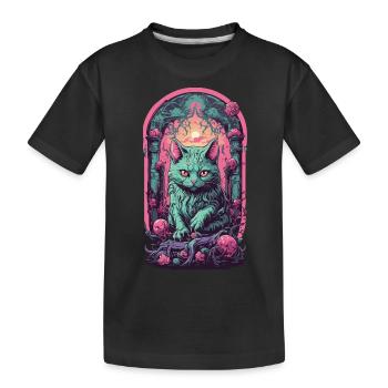 Gloomy Gothic Cat Halloween Aesthetic Cats - Kids' Premium Organic T-Shirt - black - Front