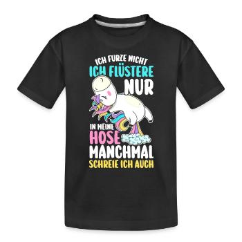 Ich Furze Nicht Einhorn - Kinder Premium Bio T-Shirt - Schwarz - Vorne