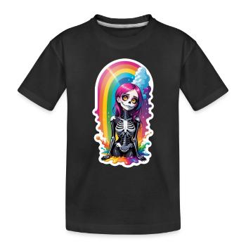 Halloween - Rock & Regenbogen - Kinder Premium Bio T-Shirt - Schwarz - Vorne