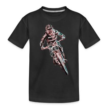 MTB Abfahrt - Kinder Premium Bio T-Shirt - Schwarz - Vorne