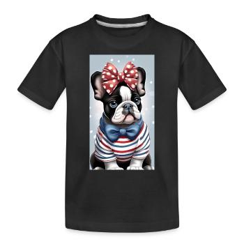 Bulldogge - Kinder Premium Bio T-Shirt - Schwarz - Vorne