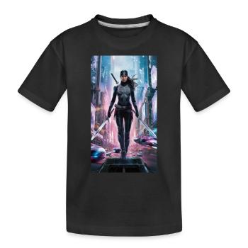 Ninja-Superhero - Kinder Premium Bio T-Shirt - Schwarz - Vorne