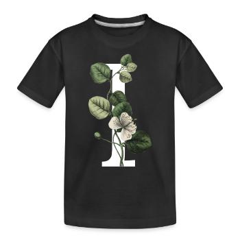 Letter I Green Botany - Kids' Premium Organic T-Shirt - black - Front