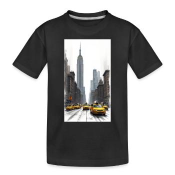 New York - Kinder Premium Bio T-Shirt - Schwarz - Vorne