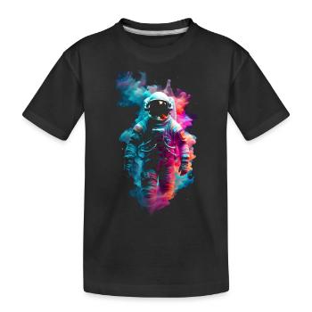 Astronaut zwischen den Farben des Kosmos ✨ - Kinder Premium Bio T-Shirt - Schwarz - Vorne