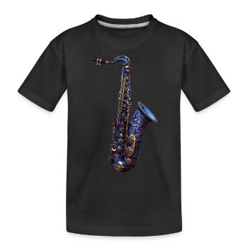 Saxophone - Kids' Premium Organic T-Shirt - black - Front