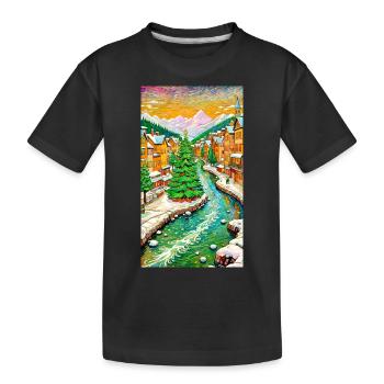 Village d’hiver de Winterdorf - T-shirt bio Premium Enfant - noir - Devant
