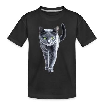 Russisch Blau - Kinder Premium Bio T-Shirt - Schwarz - Vorne