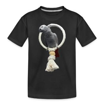 Papagei - Kinder Premium Bio T-Shirt - Schwarz - Vorne