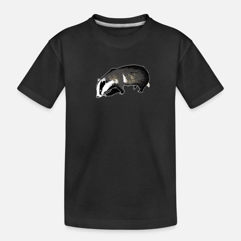 Dachs - Kinder Premium Bio T-Shirt - Schwarz
