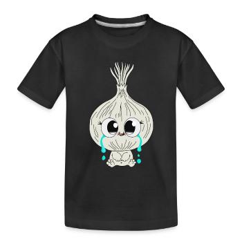 Zwiebel - Kinder Premium Bio T-Shirt - Schwarz - Vorne