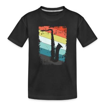 Saxophone saxophone - Kids' Premium Organic T-Shirt - black - Front