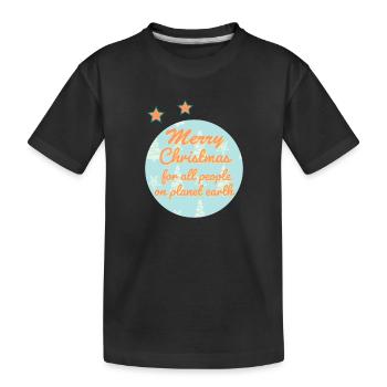 Christmas greetings for global celebrations - Kids' Premium Organic T-Shirt - black - Front