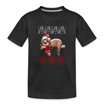 Ugly Christmas Faultier - Kinder Premium Bio T-Shirt - Schwarz - Vorne