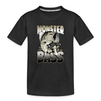 Big Bass Fish | Achigan à grande bouche | Black Bass | Fis - T-shirt bio Premium Enfant - noir - Devant