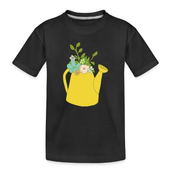 Arrosoir de fleurs - T-shirt bio Premium Enfant - noir - Devant