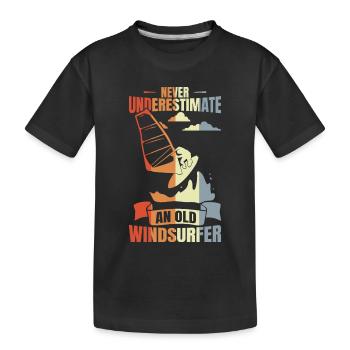 Grand-père véliplanchiste - T-shirt bio Premium Enfant - noir - Devant