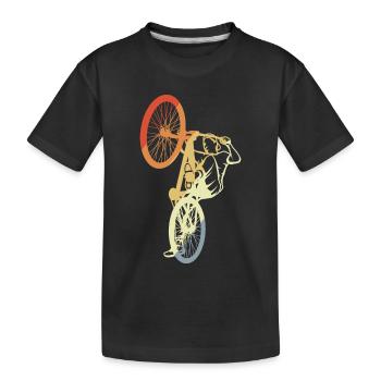 Vintage BMX Fahrer - Kinder Premium Bio T-Shirt - Schwarz - Vorne