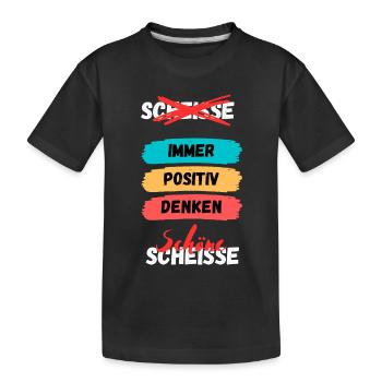 Immer Positiv Denken Farbband - Kinder Premium Bio T-Shirt - Schwarz - Vorne