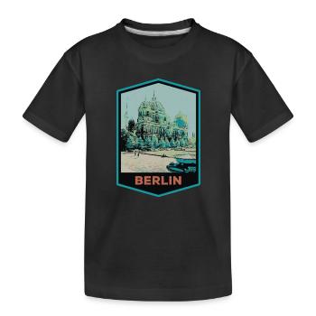 Illustration Dom des Berliner Doms - Kinder Premium Bio T-Shirt - Schwarz - Vorne