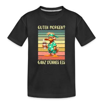 Ente Morgenmuffel - Kinder Premium Bio T-Shirt - Schwarz - Vorne