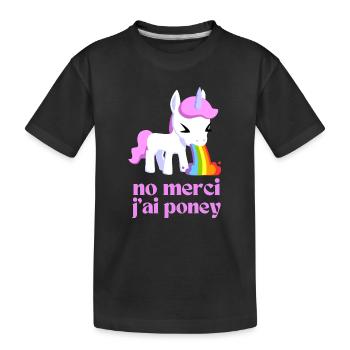 Non merci j'ai poney - T-shirt bio Premium Enfant - noir - Devant