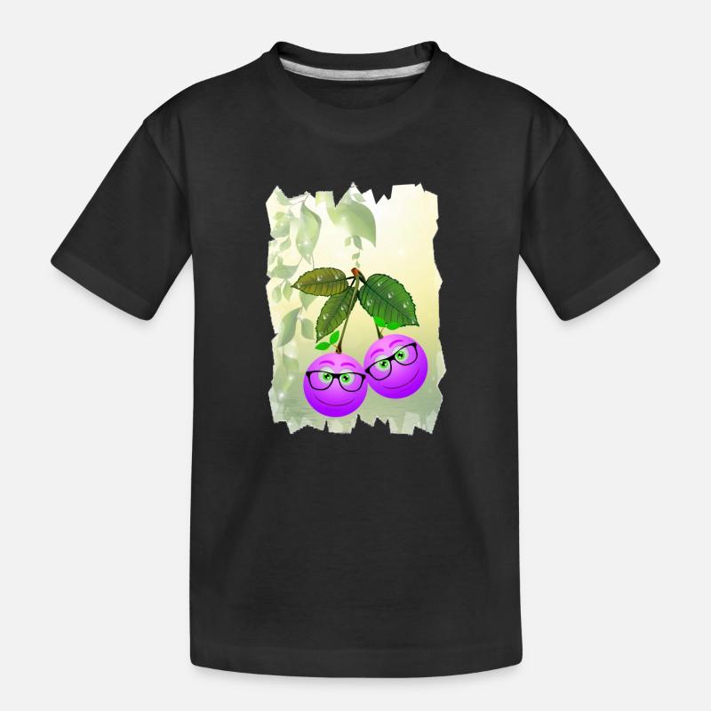Brillenbeeren - Kinder Premium Bio T-Shirt - Schwarz