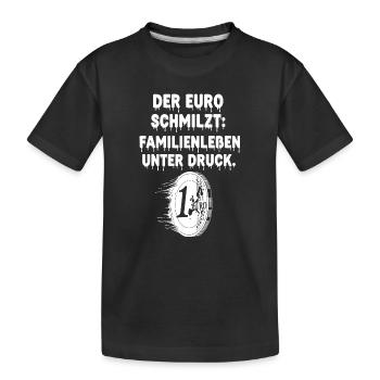 Der Euro schmilzt - Kinder Premium Bio T-Shirt - Schwarz - Vorne