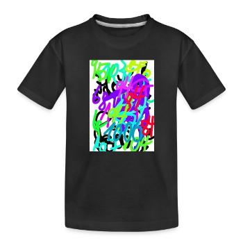 Abstract Colored Number Creation - Kids' Premium Organic T-Shirt - black - Front