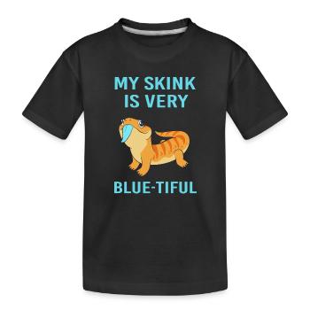 Eidechse Blau Zunge - Kinder Premium Bio T-Shirt - Schwarz - Vorne