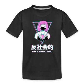 Esthétique de fille asociale, lunatique et mignonne - T-shirt bio Premium Enfant - noir - Devant