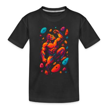 Force d’escalade en bloc : Gorille : Cadeau fort - T-shirt bio Premium Enfant - noir - Devant