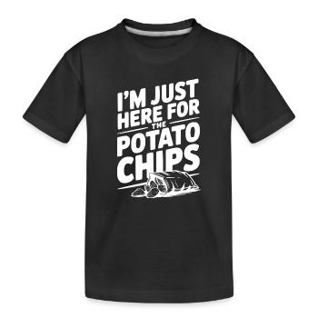 I'm Just Here For The Potato Chips - Kids' Premium Organic T-Shirt - black - Front