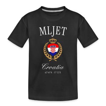 Mljet Kroatien Wappen Krone – Reise Souvenir - Kinder Premium Bio T-Shirt - Schwarz - Vorne
