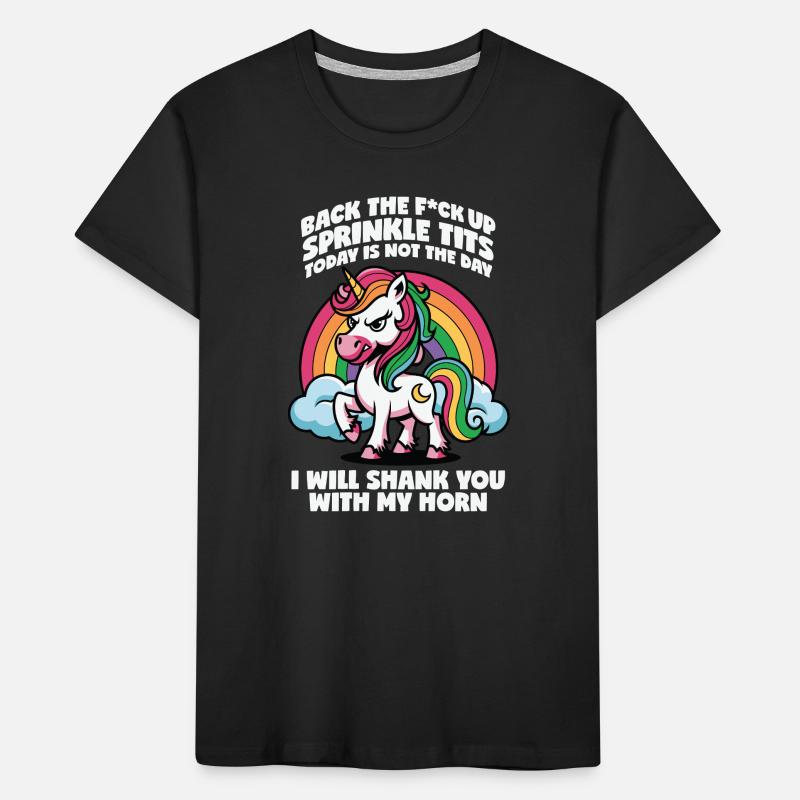 Regenbogen Einhorn Attitüde Geschenk Geschenkidee Kinder Premium Bio T-Shirt