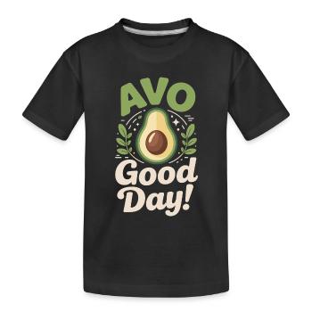 Avo Good Day - Kids' Premium Organic T-Shirt - black - Front