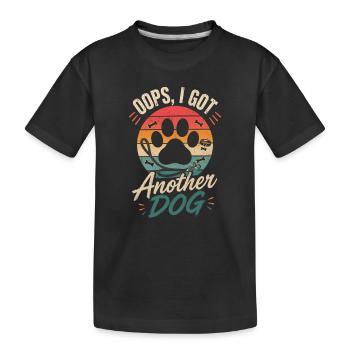 Oups, j’ai un autre chien - chien amoureux des chiens - T-shirt bio Premium Enfant - noir - Devant