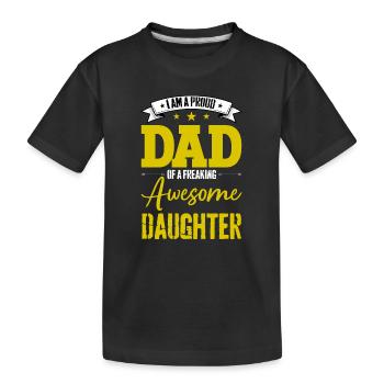 Vater und Tochter - Kinder Premium Bio T-Shirt - Schwarz - Vorne