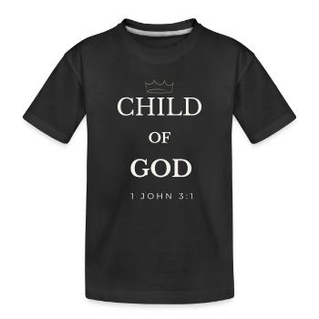 Enfant de Dieu, Couronne Jean 3:1 - T-shirt bio Premium Enfant - noir - Devant