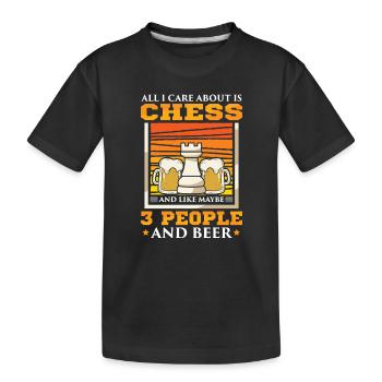 Échiquier des joueurs d’échecs - T-shirt bio Premium Enfant - noir - Devant