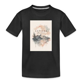 Explorez le paysage montagneux inconnu - T-shirt bio Premium Enfant - noir - Devant