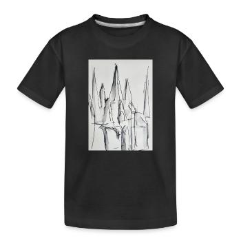Silhouette de la ville en noir et blanc - T-shirt bio Premium Enfant - noir - Devant