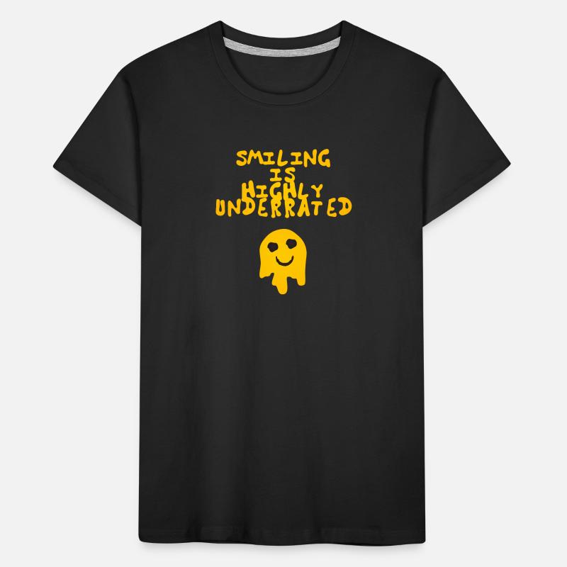 Lächeln wird stark unterschätzt, Glückszitat Kinder Premium Bio T-Shirt