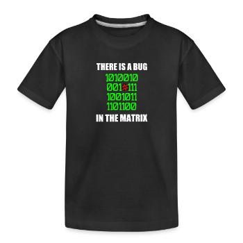 Es gibt einen Fehler in Matrix Marienkäfer Wortspiel, binär - Kinder Premium Bio T-Shirt - Schwarz - Vorne